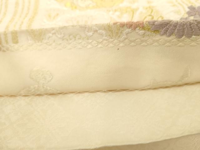 平和屋着物●六通柄袋帯 唐織 草花丸文 金糸 正絹 逸品 CABG2973dy