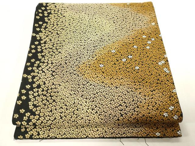 平和屋着物●西陣の老舗アート裕(津村織物)二代目・津村千太郎 六通柄袋帯 唐織 小桜文 黒地 上代38万 正絹 逸品 CABG2978dy