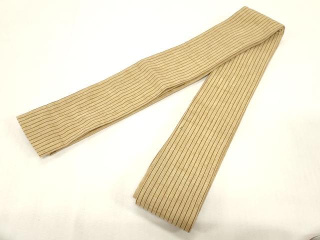 平和屋着物●男性 両面 角帯 紬地 縞 正絹 逸品 CABG2991dy