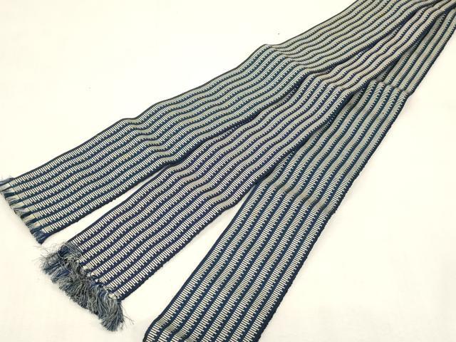 平和屋着物●男性 本場筑前博多織 角帯 縞 正絹 逸品 CABG2993dy