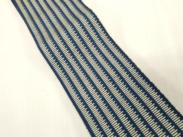 平和屋着物●男性 本場筑前博多織 角帯 縞 正絹 逸品 CABG2993dy