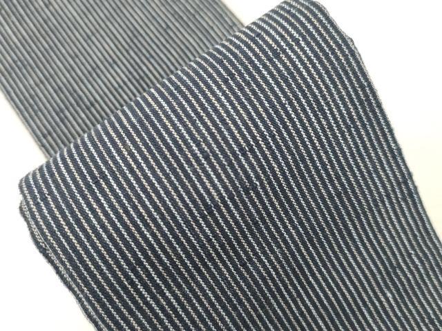 平和屋着物●男性 角帯 紬地 縞 正絹 逸品 CABG2994dy