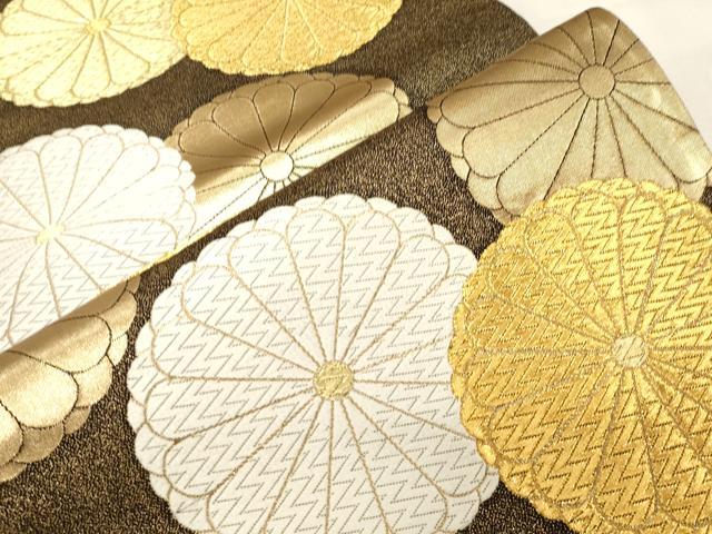 平和屋着物●西陣 河合美術織物謹製 六通柄袋帯 手織 舞花文 金糸 正絹 逸品 未使用 CABG3032dy