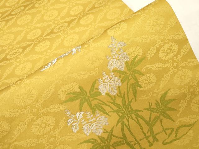 平和屋着物●龍村晋謹製 太鼓柄袋帯 桐竹鳳凰文錦 銀糸 正絹 逸品 CABG3038dy