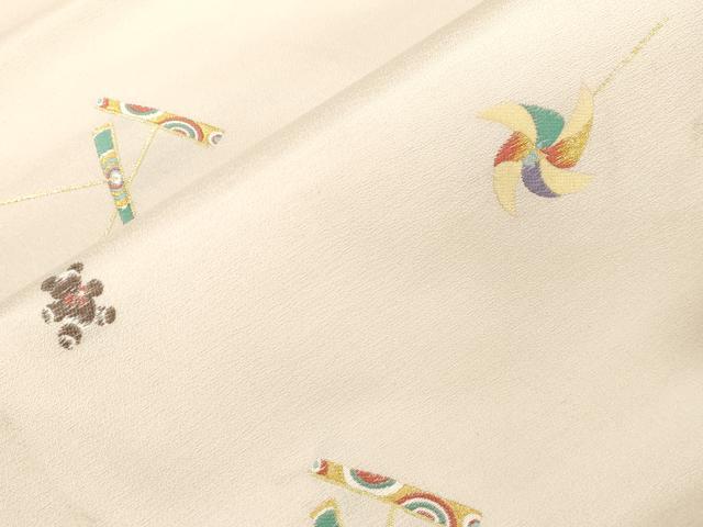 平和屋着物●九寸名古屋帯 唐織 わらべ詩 金糸 正絹 逸品 CABG3071dy