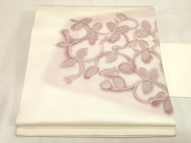 平和屋着物●九寸名古屋帯 草花文 正絹 逸品 CABG3079dy
