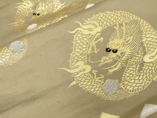 平和屋着物●アンティーク 大正ロマン 九寸名古屋帯 竜 金銀糸 正絹 逸品 CABG3080dy