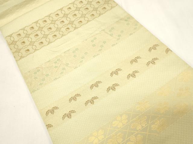 平和屋着物●西陣 川島織物 本金 全通柄 本袋帯 横段花文 金糸 正絹 逸品 CABG3106dy