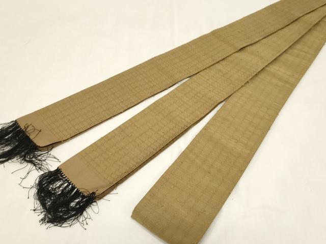 平和屋着物●男性 爪掻き本綴れ 角帯 幾何学文 正絹 逸品 未使用 CABG3119dy