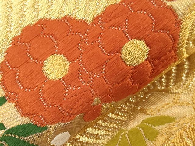 平和屋着物●西陣 河合美術織物謹製 六通柄袋帯 唐織 豊明錦 松竹梅 金糸 引箔 正絹 逸品 CABG3139dy