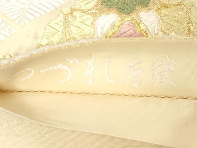 平和屋着物●六通柄袋帯 つづれ唐織 新小石丸 菱花文 金糸 正絹 逸品 未使用 CABG3163dy