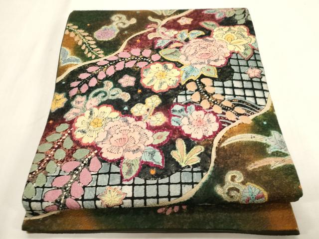 平和屋着物●太鼓柄袋帯 作家物 辻が花 絞り 新装アート謹製 正絹 逸品 CABG3194dy