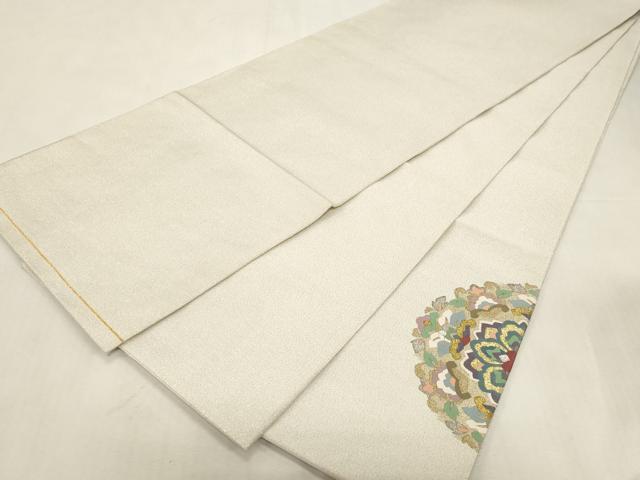 平和屋着物●爪掻き本綴れ 太鼓柄袋帯 幾何学花文 金銀糸 正絹 逸品 CABG3196dy