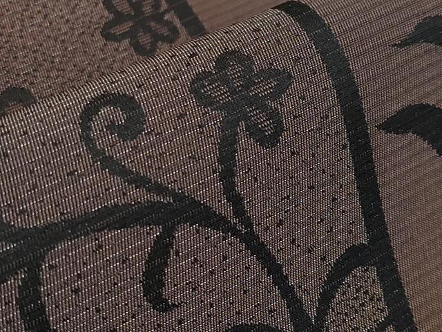 平和屋着物●キモノデザイナー 斉藤上太郎 全通柄袋帯 季雲 花唐草文 銀糸 正絹 逸品 未使用 CABG3203tx