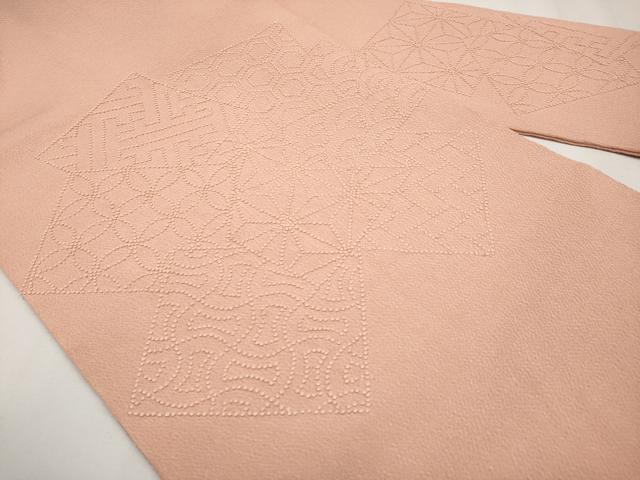 平和屋着物●中国三大刺繍 総相良刺繍 九寸名古屋帯 色紙重ね吉祥文 鬼しぼ縮緬 一斤染色地 正絹 逸品 CABG3209tx