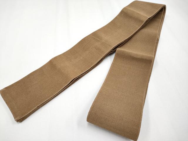 平和屋着物●男性 本場筑前博多織 角帯 枇杷茶色地 証紙付き 正絹 逸品 CABG3218tx