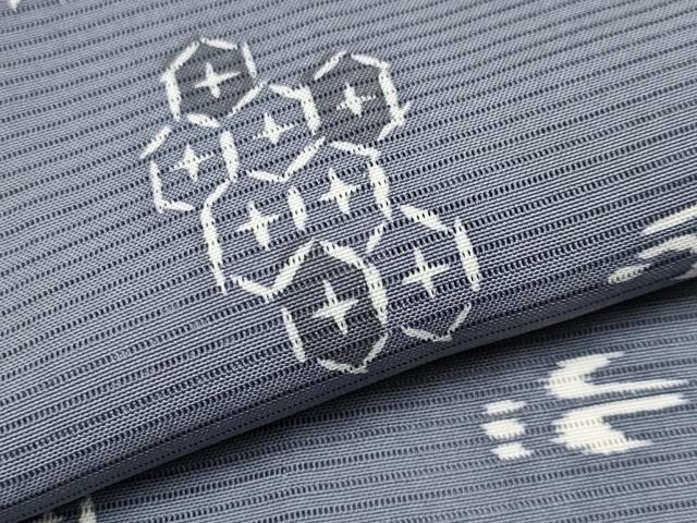 平和屋着物*夏物 小紋 絽 琉球絣文様 正絹 逸品 CABG3223tx