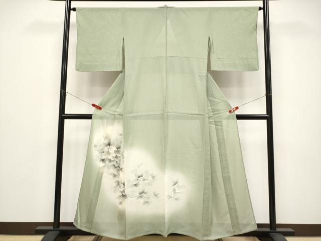 平和屋着物*夏物 色留訪問着 絽 手描き 葡萄蔦の葉文 暈し染め 正絹 逸品 CABG3225tx
