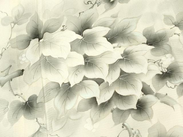 平和屋着物*夏物 色留訪問着 絽 手描き 葡萄蔦の葉文 暈し染め 正絹 逸品 CABG3225tx