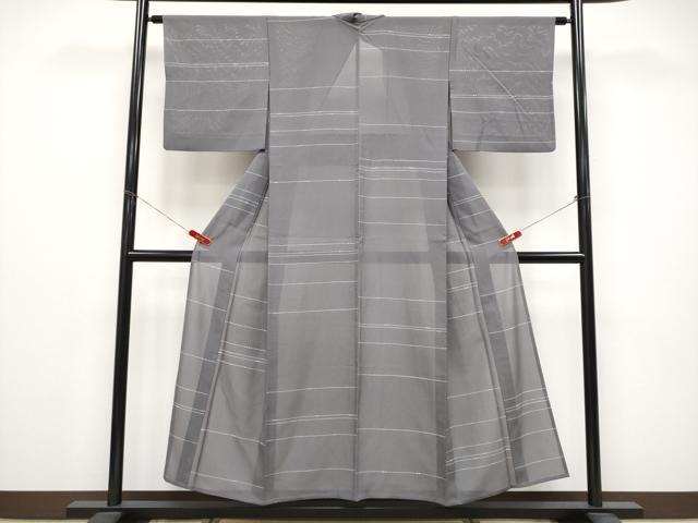 平和屋着物*夏物 小紋 絽 横段文 正絹 逸品 CABG3233tx