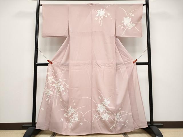 平和屋着物*夏物 訪問着 駒刺繍 絽 草花文 金彩 正絹 逸品 CABG3237tx