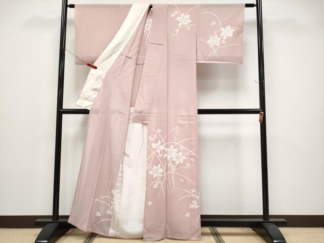 平和屋着物*夏物 訪問着 駒刺繍 絽 草花文 金彩 正絹 逸品 CABG3237tx