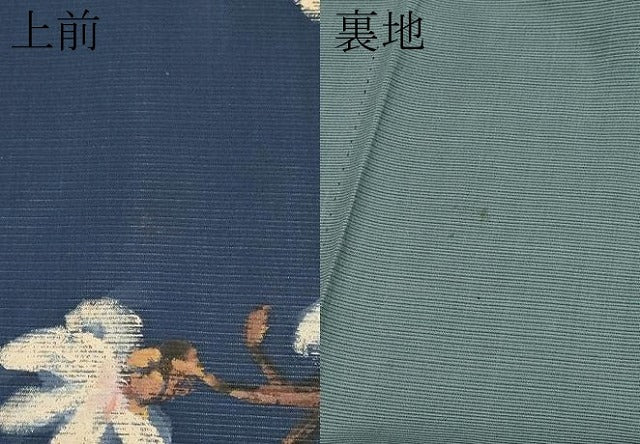 平和屋着物*夏物 色留袖 紗 枝花文 枝花文 濃紺地 正絹 逸品 CABG3254tx