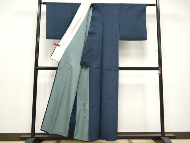 平和屋着物*夏物 色留袖 紗 枝花文 枝花文 濃紺地 正絹 逸品 CABG3254tx