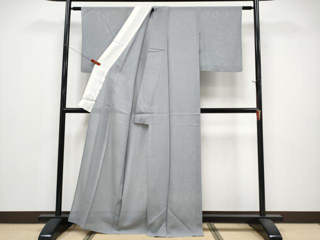 平和屋着物*夏物 色無地 絽 銀鼠色 正絹 逸品 CABG3260tx
