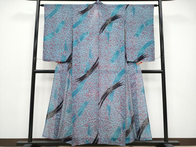 平和屋着物*夏物 小紋 絽縮緬 竹 正絹 逸品 CABG3261tx