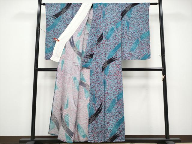 平和屋着物*夏物 小紋 絽縮緬 竹 正絹 逸品 CABG3261tx