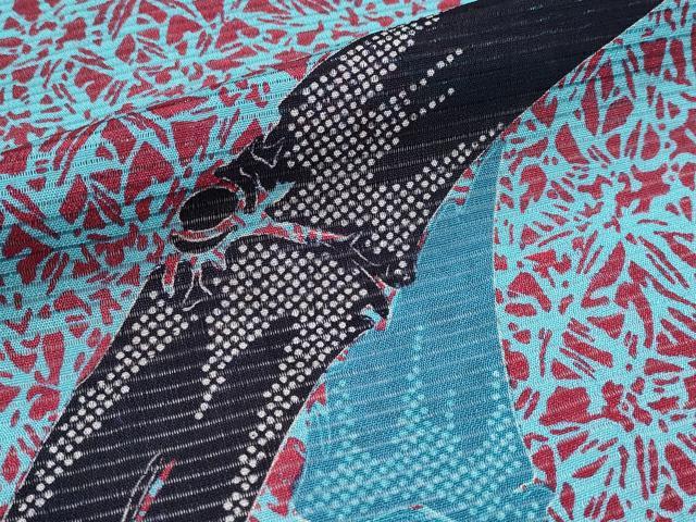 平和屋着物*夏物 小紋 絽縮緬 竹 正絹 逸品 CABG3261tx
