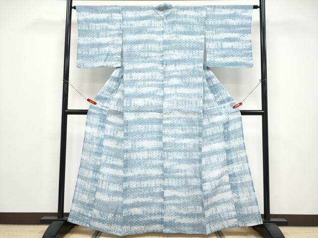 平和屋着物*夏物 上布 市松紋紗 霞文 麻 逸品 CABG3271tx