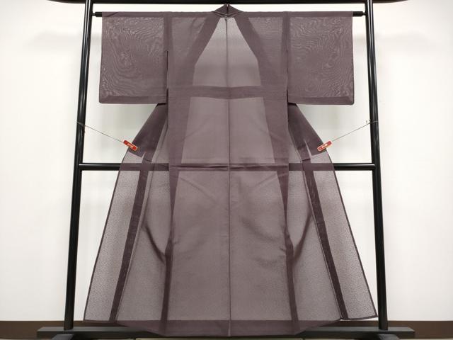 平和屋着物*夏物 色無地 あられ紋紗 黒鳶色 正絹 逸品 未使用 CABG3274tx