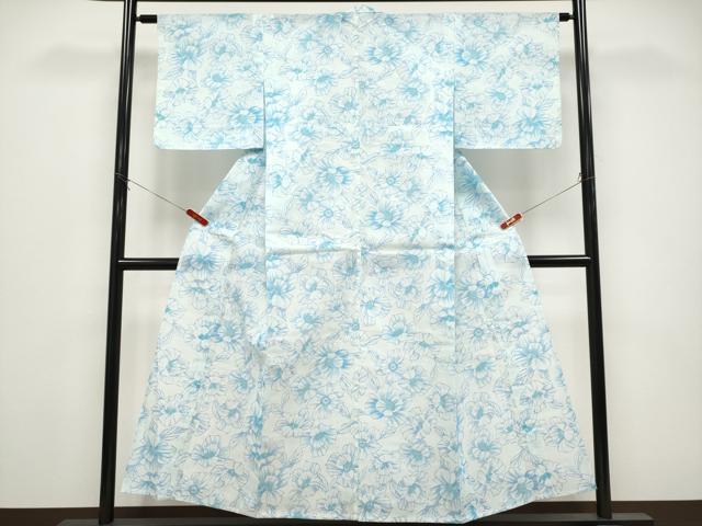 平和屋着物*夏物 小紋 紗 花尽くし 洗える着物 未使用 CABG3291tx