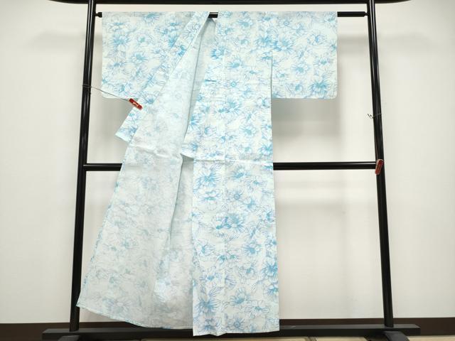 平和屋着物*夏物 小紋 紗 花尽くし 洗える着物 未使用 CABG3291tx