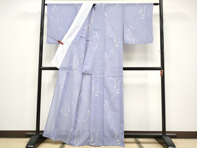 平和屋着物*夏物 小紋 紗 抽象文 洗える着物 未使用 CABG3295tx