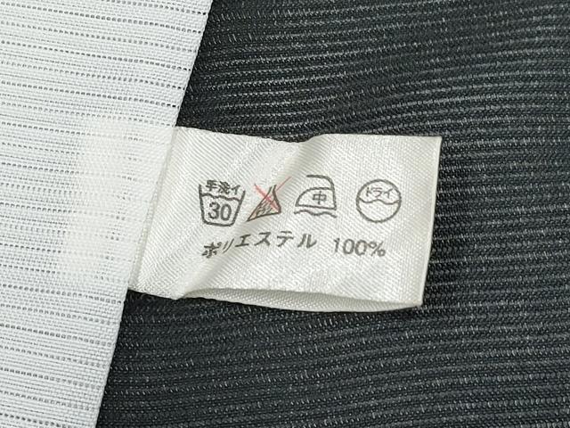 平和屋着物*夏物 小紋 絽 流水草花文 黒地 洗える着物 CABG3306tx