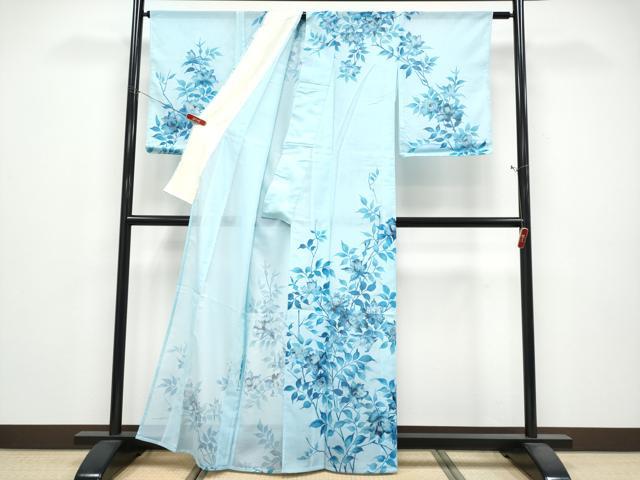 平和屋着物*夏物 訪問着 絽 枝花文 洗える着物 CABG3314tx