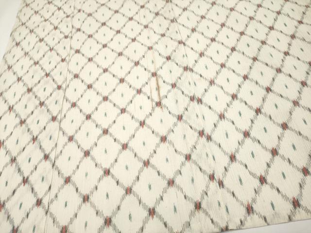 平和屋着物*夏物 小紋 菱繋ぎ 生成り色 CABG3321tx