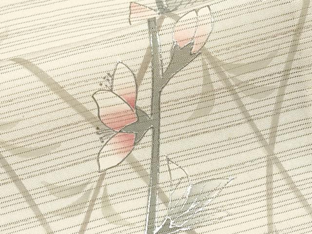 平和屋着物*夏物 訪問着 変わり絽 枝花文 銀彩 正絹 逸品 CABG3324tx