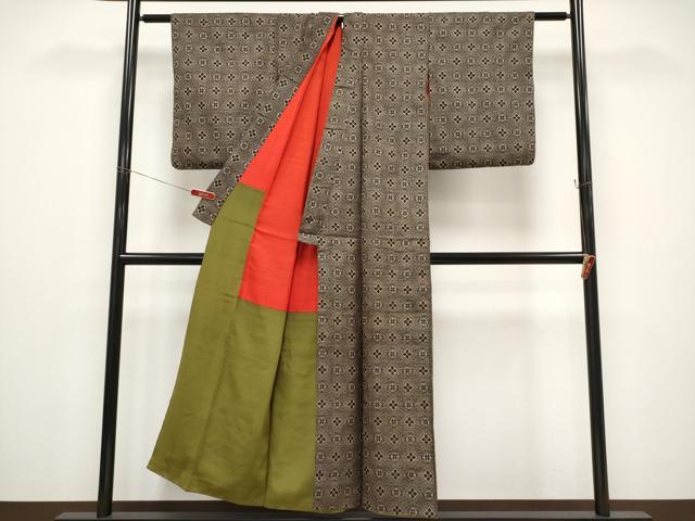 平和屋着物●アンティーク大島 本場大島紬 龍郷絣 正絹 逸品 CABG3337tx