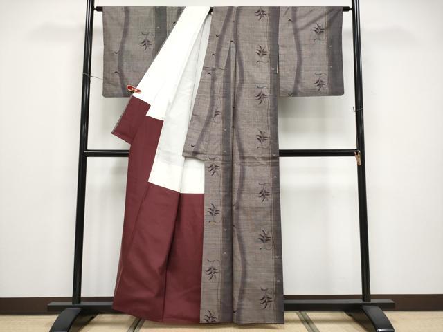 平和屋着物●本場大島紬 9マルキ 枝花間道 正絹 逸品 CABG3339tx