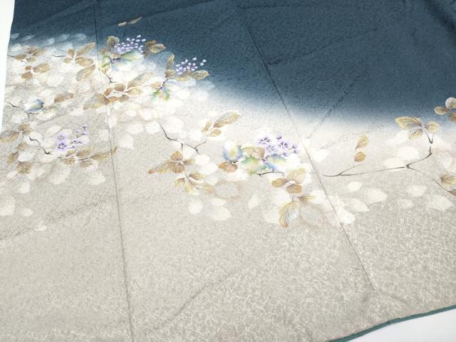 平和屋着物●和紙染染色作家・植村彩弘 訪問着 枝花文 暈し染め 金彩 やまと誂製 正絹 逸品 CABG3345tx