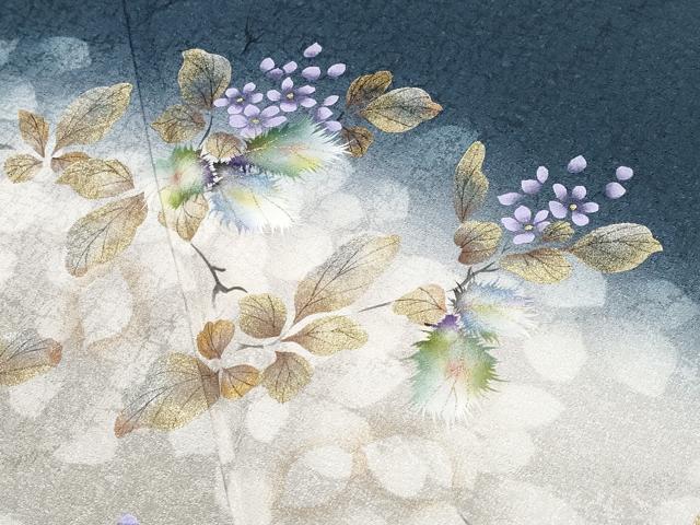 平和屋着物●和紙染染色作家・植村彩弘 訪問着 枝花文 暈し染め 金彩 やまと誂製 正絹 逸品 CABG3345tx