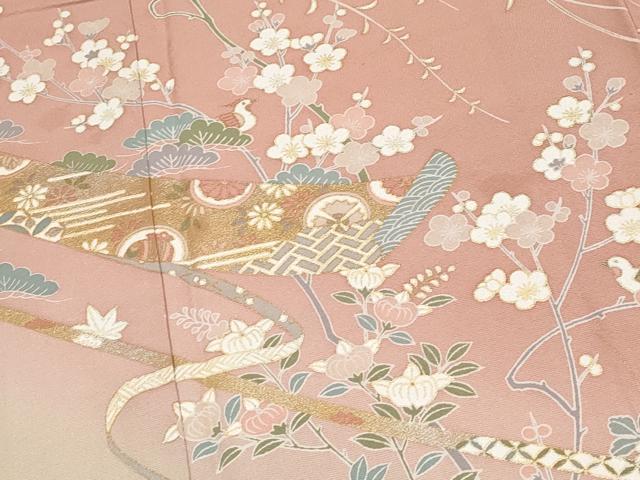 平和屋着物●訪問着 宝尽くし花鳥舟文 暈し染め 金彩 正絹 逸品 CABG3348tx