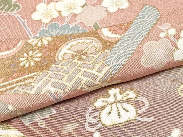 平和屋着物●訪問着 宝尽くし花鳥舟文 暈し染め 金彩 正絹 逸品 CABG3348tx