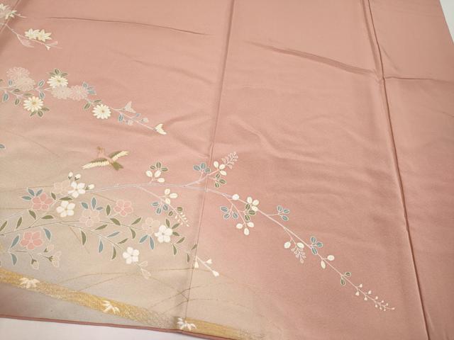 平和屋着物●訪問着 宝尽くし花鳥舟文 暈し染め 金彩 正絹 逸品 CABG3348tx