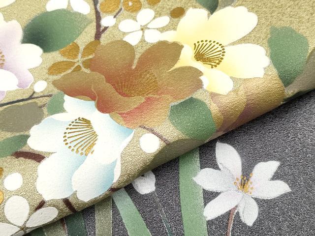 平和屋着物●訪問着 花鳥文 暈し染め 金銀彩 正絹 逸品 CABG3369tx