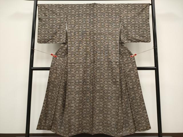 平和屋着物●本場大島紬 割込み絣 菊 正絹 逸品 CABG3375tx